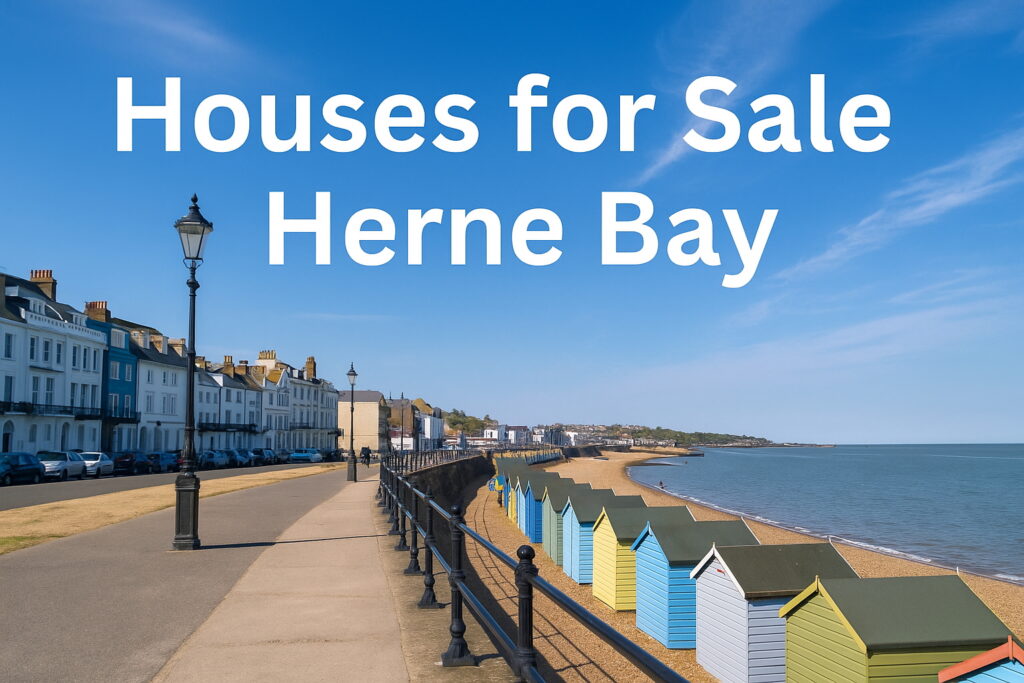 Sunset view of Herne Bay seafront with homes overlooking the coast – ideal location for houses for sale in Herne Bay 2025